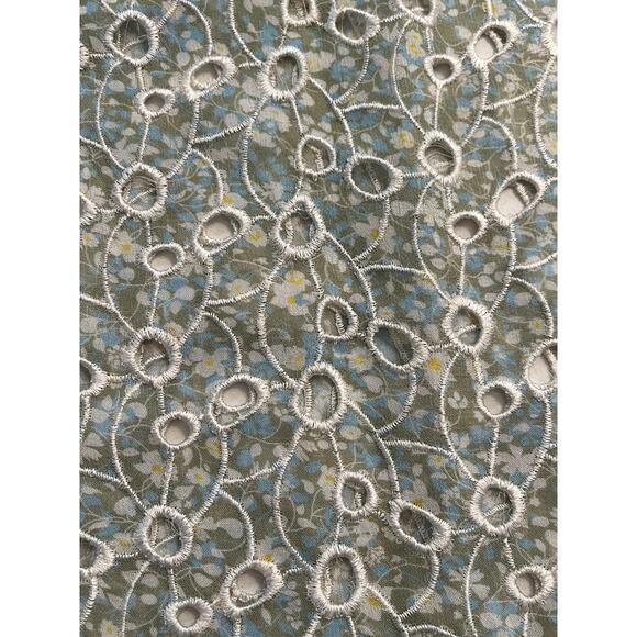 M1-12 SUNDAY ST. TROPEZ Women's Pants Floral Mesh Green/Blue Size M - Picture 5 of 6